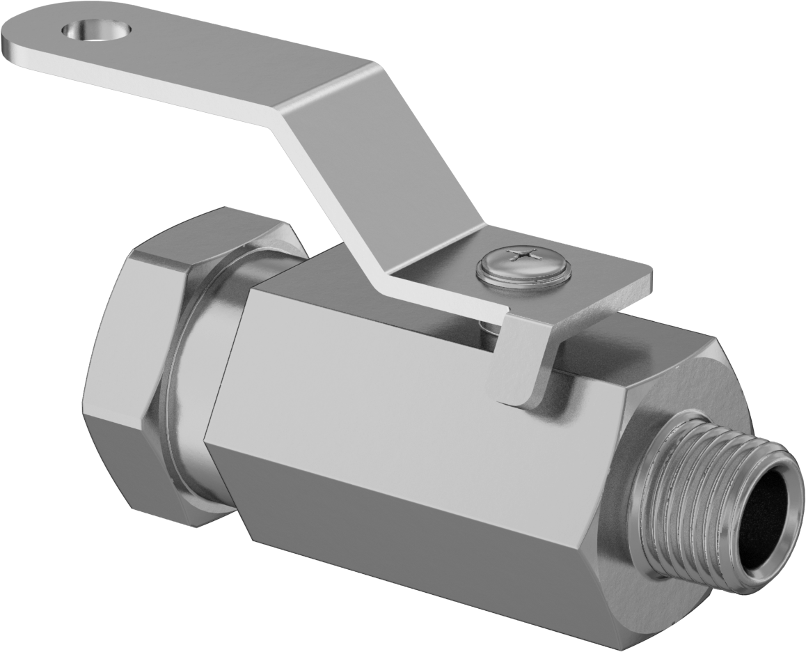 Pirinç Gövdeli Yüksek Basınçlı Kompakt Açma/Kapama Vanası, Kısa Kol, 1/8 NPT Dişi x 1/8 NPT Erkek
