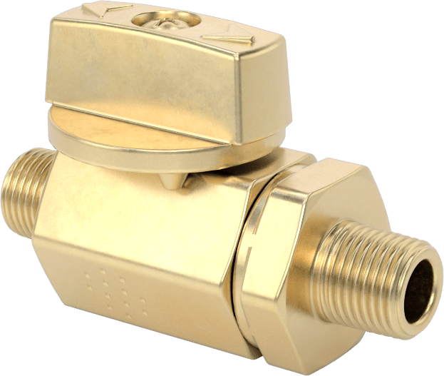 Pirinç Gövdeli Yüksek Basınçlı Kompakt Açma/Kapama Vanası, T-Saplı, 1/8 NPT Erkek x 1/8 NPT Erkek
