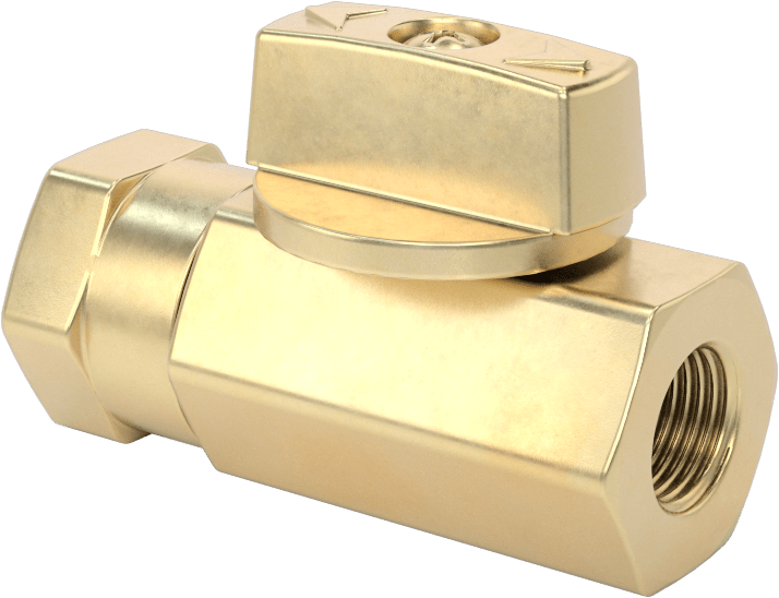 Pirinç Gövdeli Yüksek Basınçlı Kompakt Açma/Kapama Vanası, T-Saplı, 1/8 NPT Dişi x 1/8 NPT Dişi