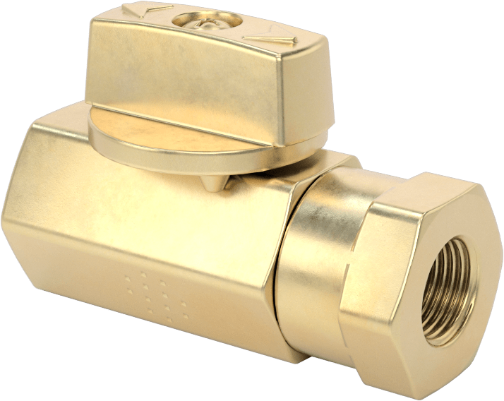 Pirinç Gövdeli Yüksek Basınçlı Kompakt Açma/Kapama Vanası, T-Saplı, 1/8 NPT Dişi x 1/8 NPT Dişi