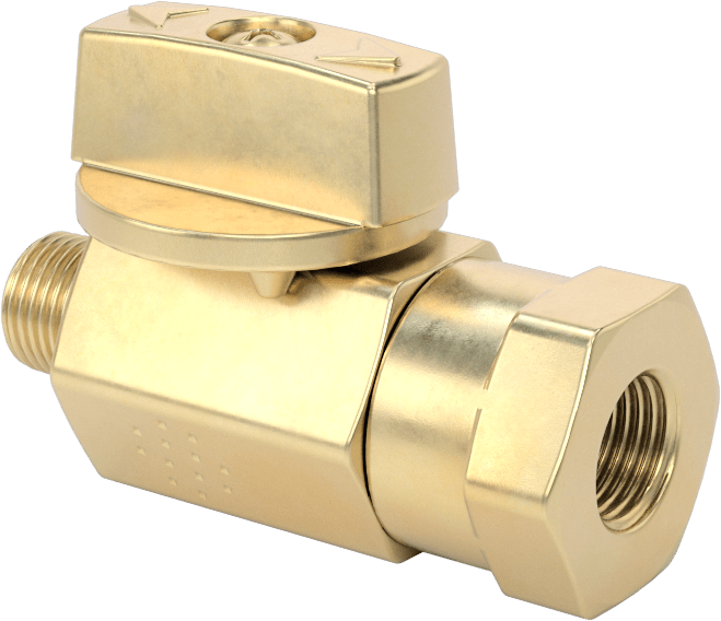 Pirinç Gövdeli Yüksek Basınçlı Kompakt Açma/Kapama Vanası, T-Saplı, 1/8 NPT Dişi x 1/8 NPT Erkek