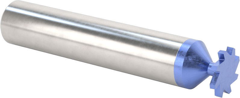 Hızlı Kesim Karbür Anahtar Yuvası Uçlu Freze, AlTiN Kaplamalı, 1/2" Freze Çapı, 1/16" Freze Kalınlığı