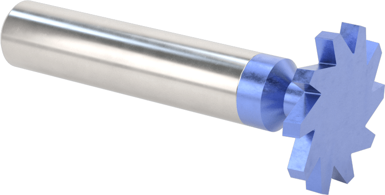 Hızlı Kesim Karbür Anahtar Yuvası Uçlu Freze, AlTiN Kaplamalı, 1-1/8" Freze Çapı, 1/8" Freze Kalınlığı