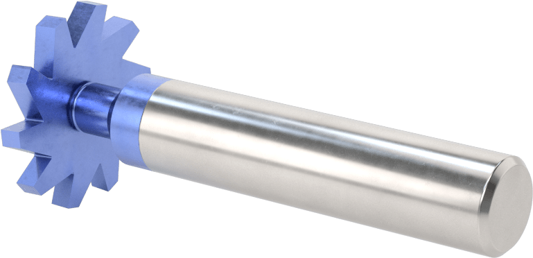 Hızlı Kesim Karbür Anahtar Yuvası Uçlu Freze, AlTiN Kaplamalı, 1-1/8" Freze Çapı, 1/8" Freze Kalınlığı