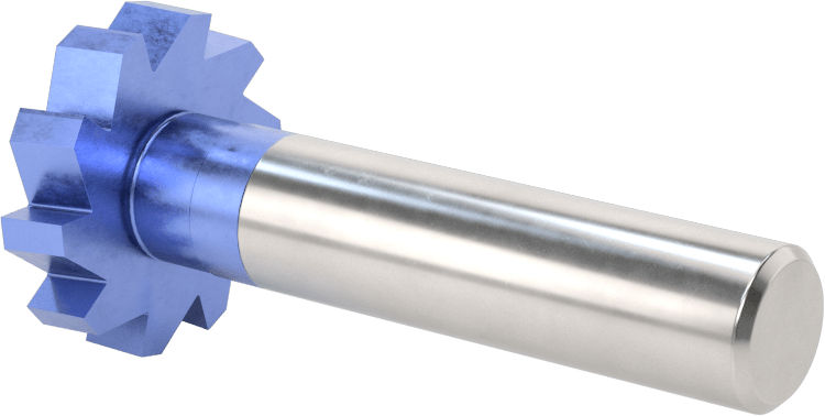 Hızlı Kesim Karbür Anahtar Yuvası Uçlu Freze, AlTiN Kaplamalı, 1-1/8" Freze Çapı, 1/4" Freze Kalınlığı