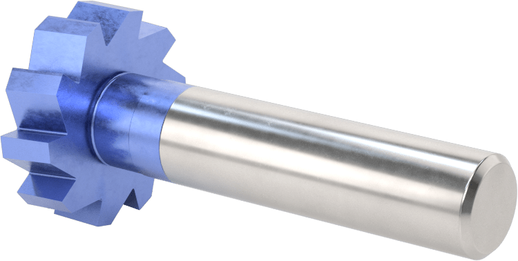 Hızlı Kesim Karbür Anahtar Yuvası Uçlu Freze, AlTiN Kaplamalı, 1-1/8" Freze Çapı, 5/16" Freze Kalınlığı