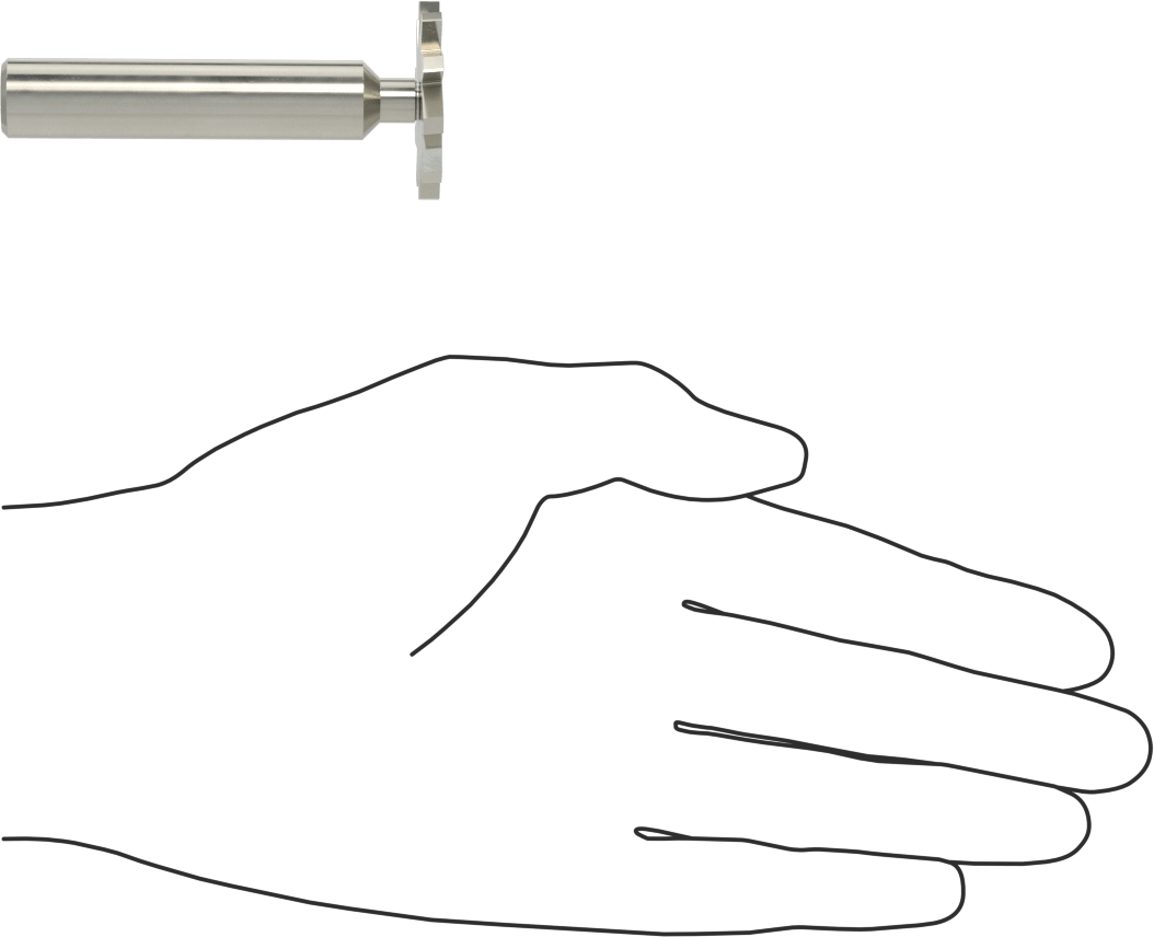 Hızlı Kesim Karbür Anahtar Yuvası Uçlu Freze, Kaplamasız, 1-1/4" Freze Çapı, 1/8" Freze Kalınlığı