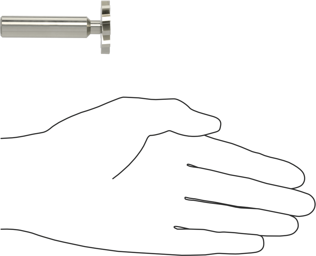 Hızlı Kesim Karbür Anahtar Yuvası Uçlu Freze, Kaplamasız, 1-1/4" Freze Çapı, 3/16" Levha Kalınlığı