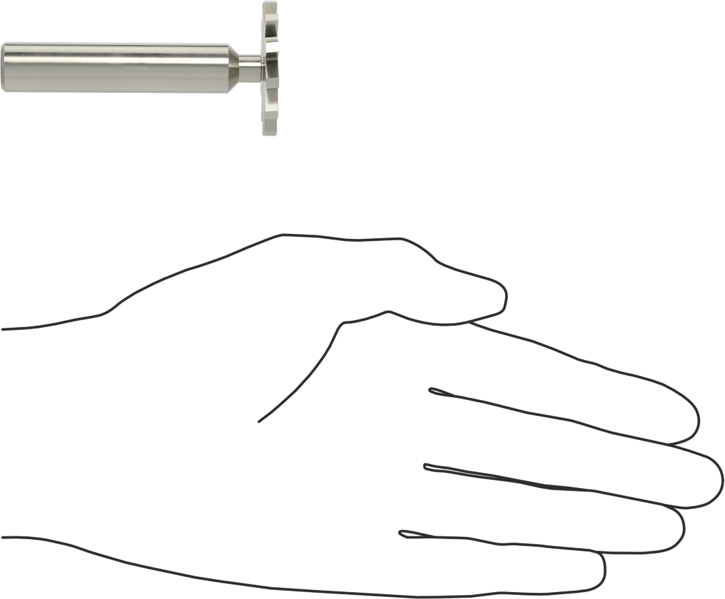 Hızlı Kesim Karbür Anahtar Yuvası Uçlu Freze, Kaplamasız, 1-3/8" Freze Çapı, 1/8" Freze Kalınlığı