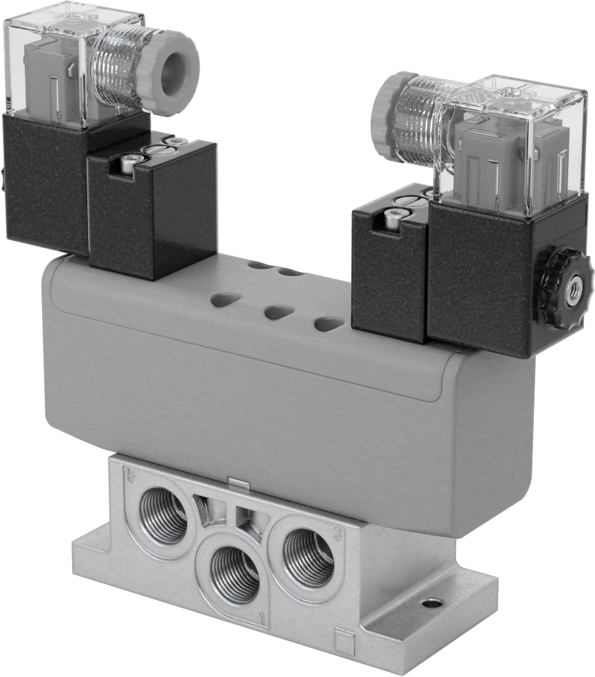 Elektrikli Hava Yön Kontrol Vanası, 5/3 Akış Şeması, Çift Solenoid, 3/8 NPT, 24V DC