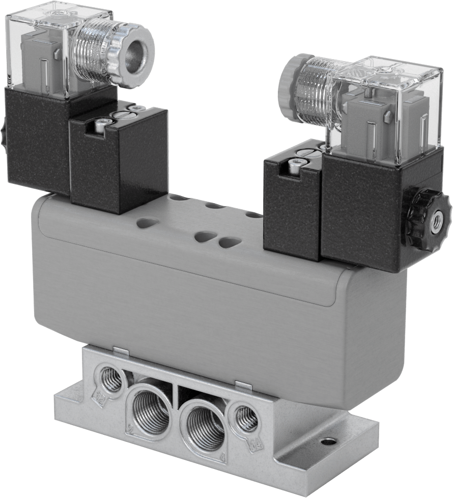 Elektrikli Hava Yön Kontrol Vanası, 5/2 Akış Şeması, Çift Solenoid, 1/4 NPT, 120V AC