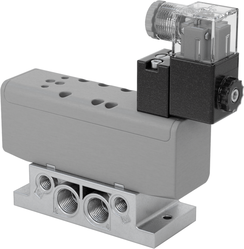 Elektrikli Hava Yön Kontrol Vanası, 5/2 Akış Şeması, Tek Solenoid, 1/4 NPT, 24V DC