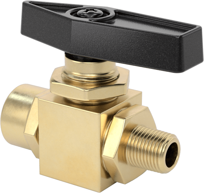 Panele Monte Açma/Kapama Vanası, Pirinç Gövde, Düz, 1/8 NPT Dişi x 1/8 NPT Erkek