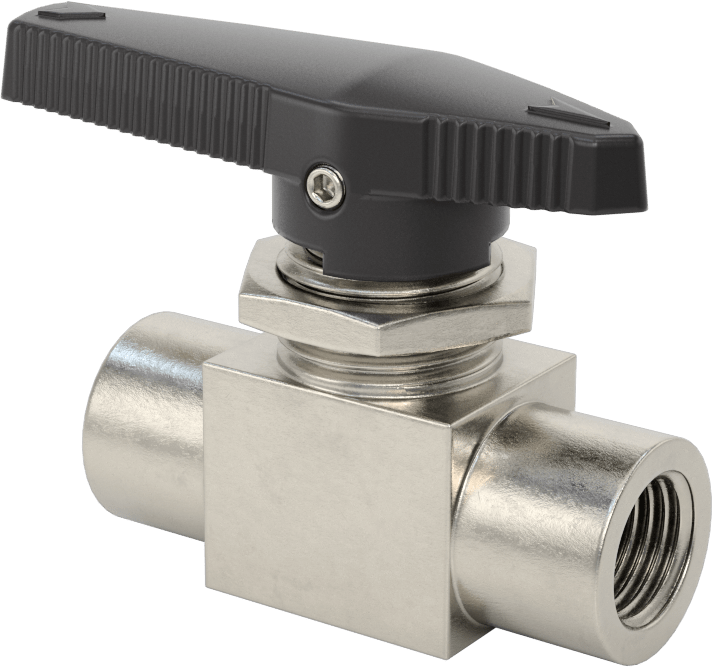 Panele Monte Açma/Kapama Vanası, 316 Paslanmaz Çelik Gövde, 1/4 NPT Dişi, 2-1/16" Uzunlukta PTFE Conta
