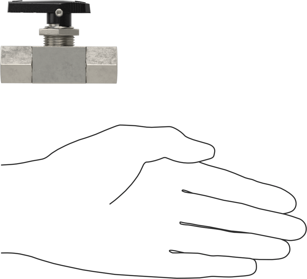 Panele Monte Açma/Kapama Vanası, 316 Paslanmaz Çelik Gövde, Düz, 3/8 NPT Dişi, Pctfe Conta