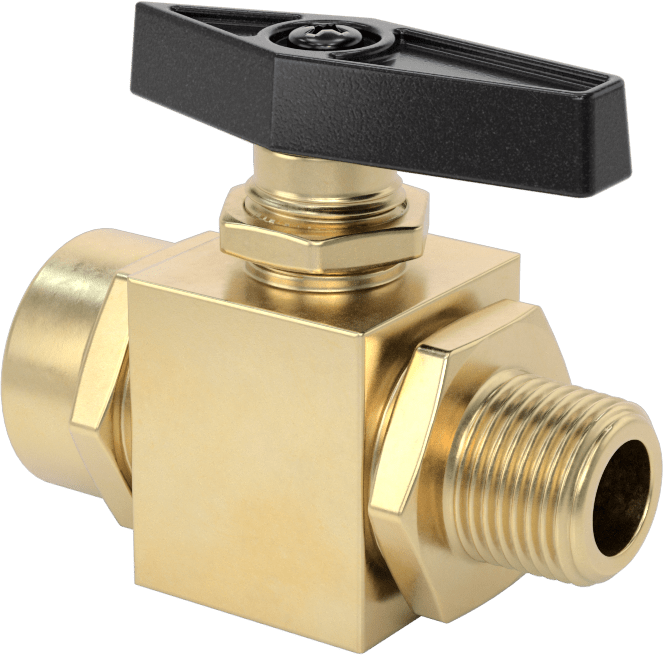 Panele Monte Açma/Kapama Vanası, Pirinç Gövde, Düz, 3/8 NPT Erkek x 3/8, NPT Dişi