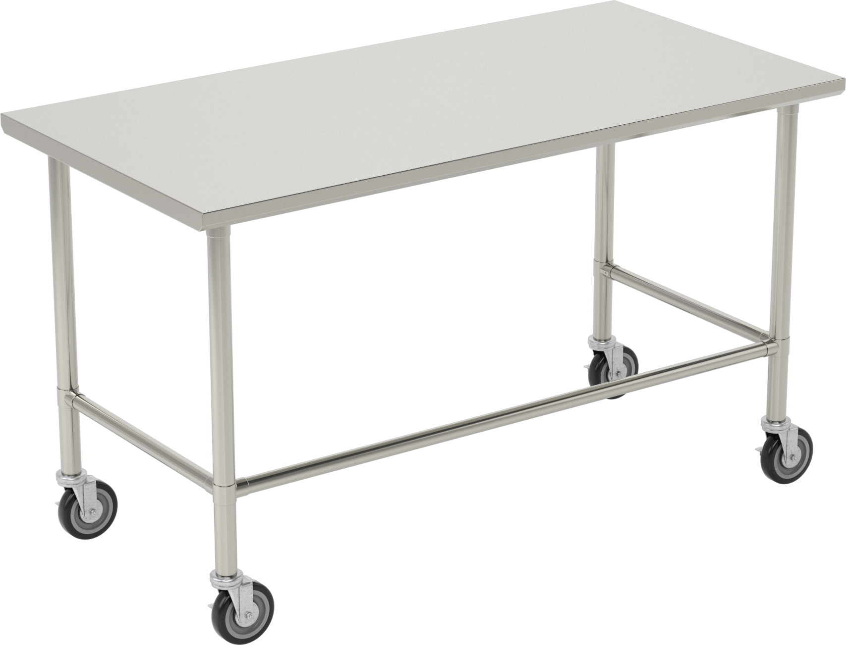 Paslanmaz Çelik Masa, Mobil, 36“ Yükseklik x 60” Genişlik x 30" Derinlik