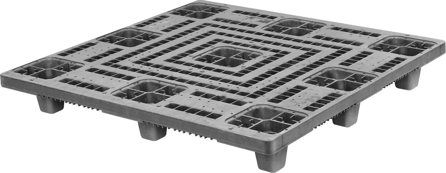 İç İçe Geçen Plastik Palet, Forkliftler ve Palet Jakları için, 48“ x 48” x 6" Toplam