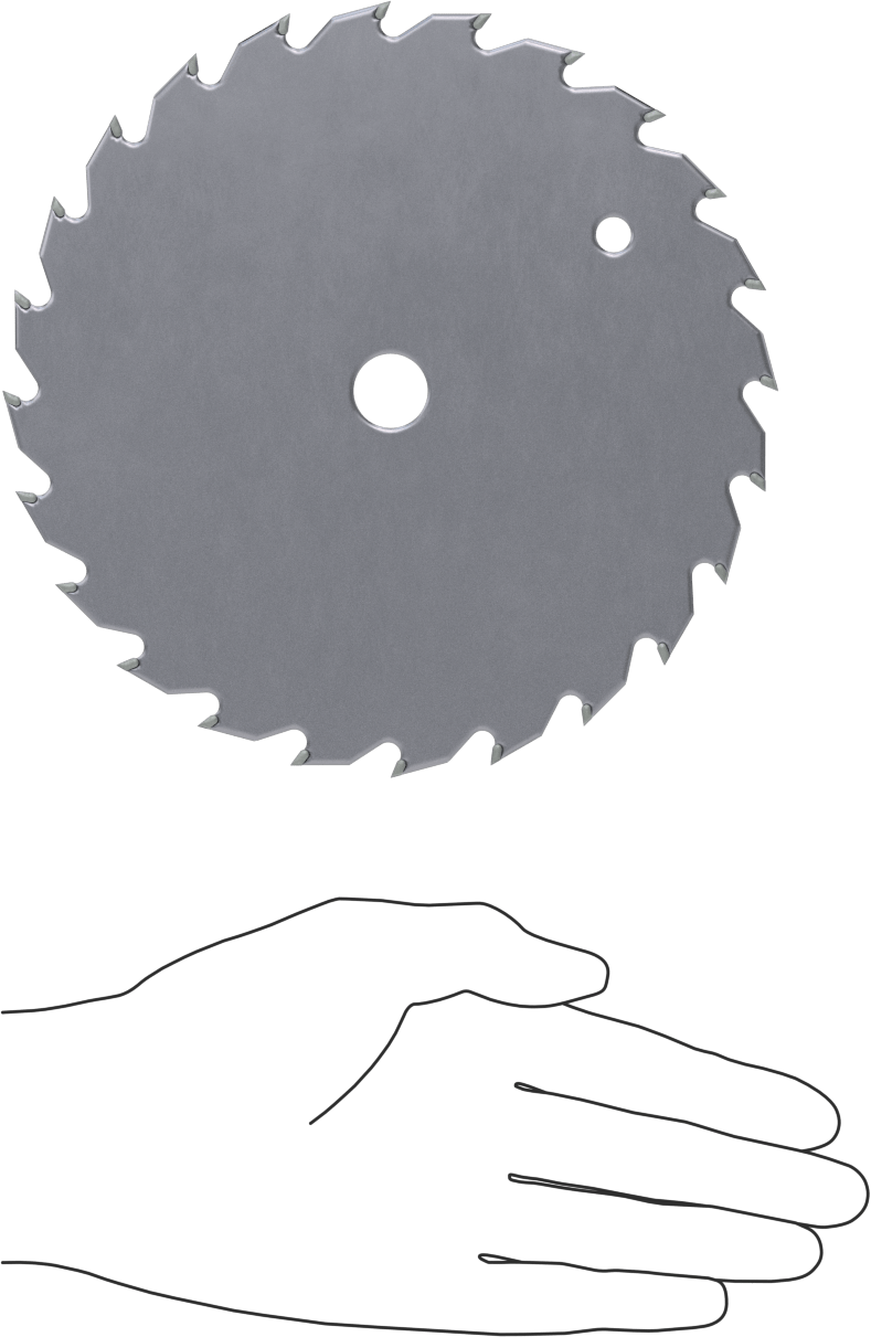 Ahşap için Testere Bıçağı, Dairesel, 6-1/2" Çap, 24 Diş, 0,087" Geniş Kesim