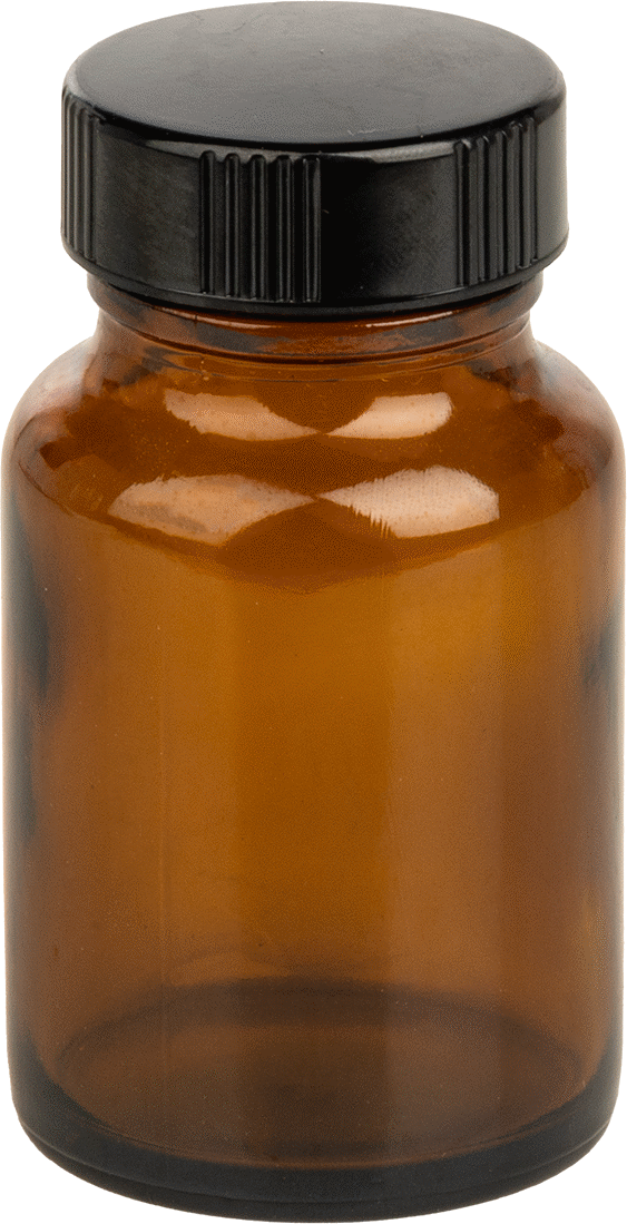 Kehribar Rengi Cam Kavanoz, Kaplamalı Kağıt Conta ile, 2 FL oz/60 ml Kapasite, 1-3/4" Çap