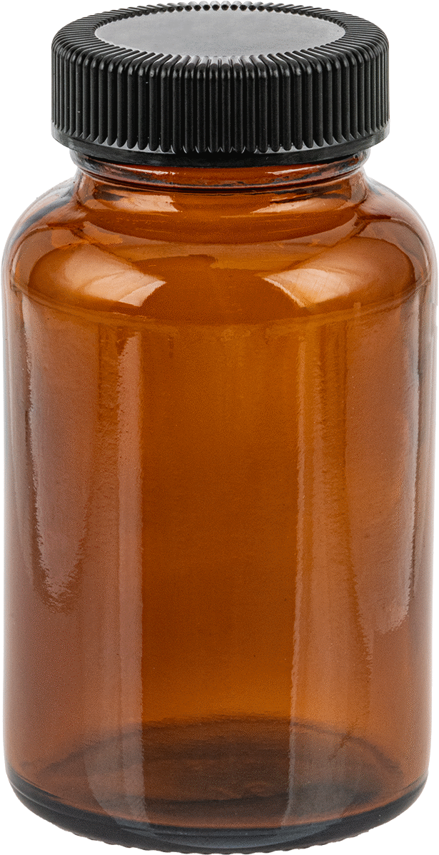 Kehribar Rengi Cam Kavanoz, Kaplamalı Kağıt Conta ile, 4 FL oz/120 ml Kapasite, 2-1/8" Çap