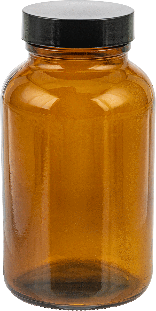 Kehribar Rengi Cam Kavanoz, Kaplamalı Kağıt Conta ile, 8 FL oz/235 ml, 2-9/16" Çap