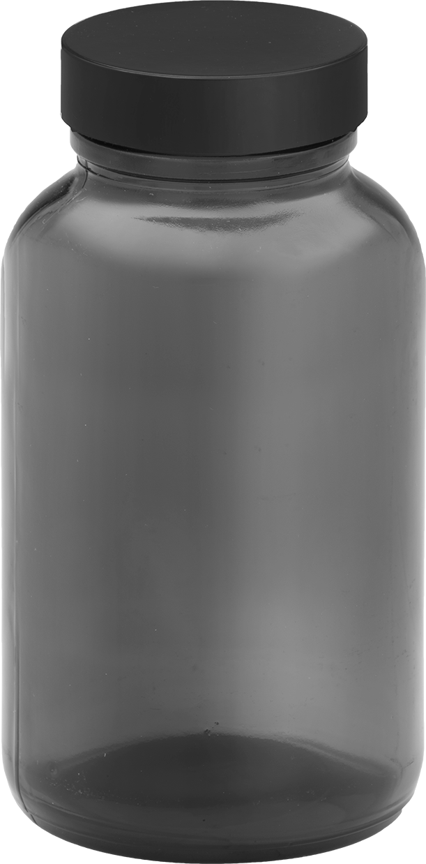 Kehribar Rengi Cam Kavanoz, PTFE Plastik Conta ile, 8 FL oz/235 ml Kapasite, 2-5/8" Çap