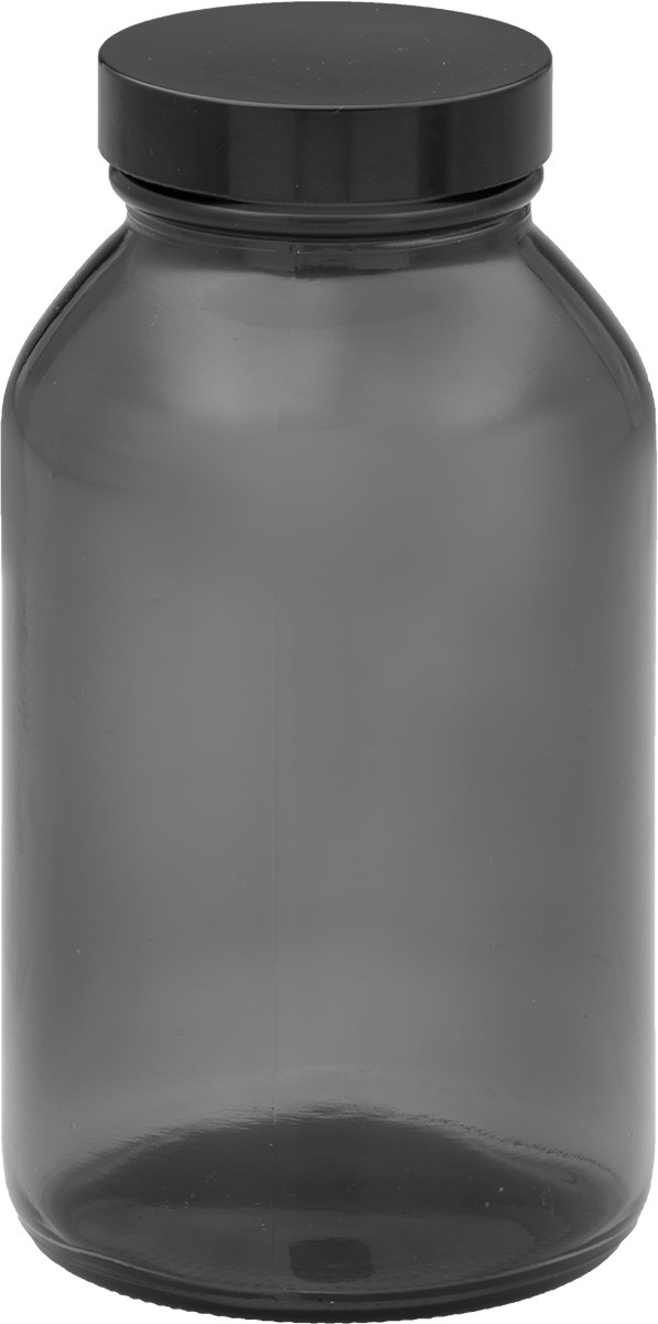 Kehribar Rengi Cam Kavanoz, PTFE Plastik Conta ile, 16 FL oz/475 ml, 3-1/8" Çap