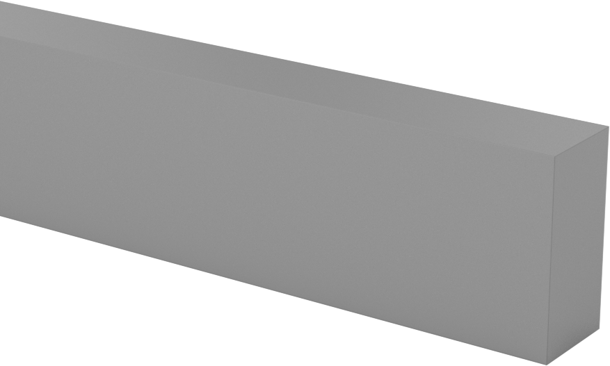 Kaygan UHMW Polietilen Çubuk, Mavi, 1" Kalınlık, 1/2" Genişlik