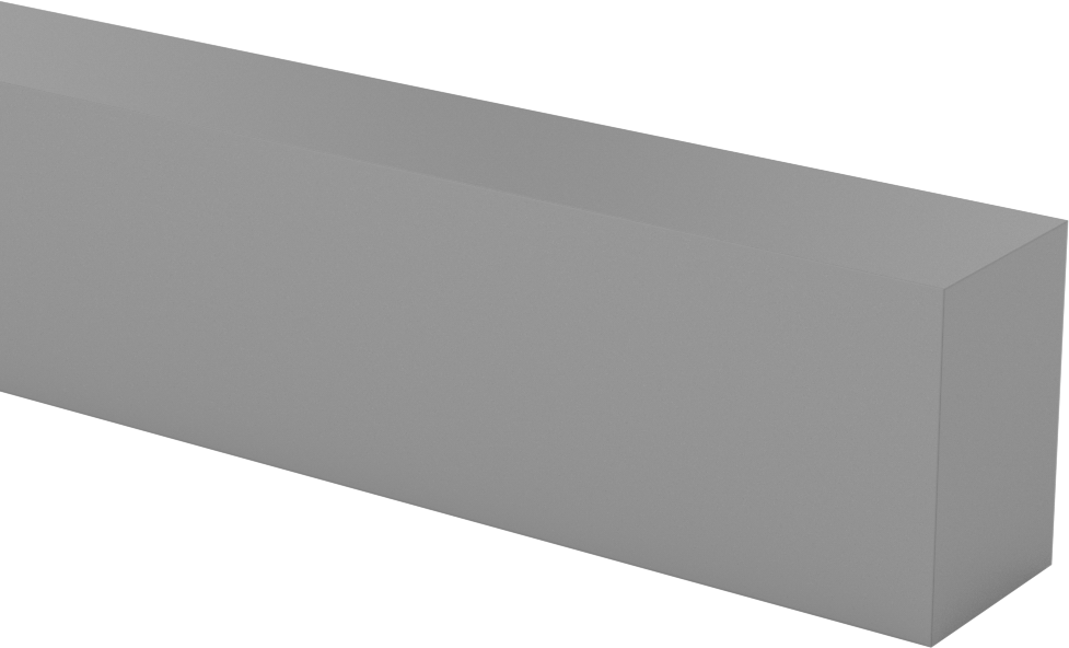 Kaygan UHMW Polietilen Çubuk, Mavi, 1-1/2" Kalınlık, 1" Genişlik
