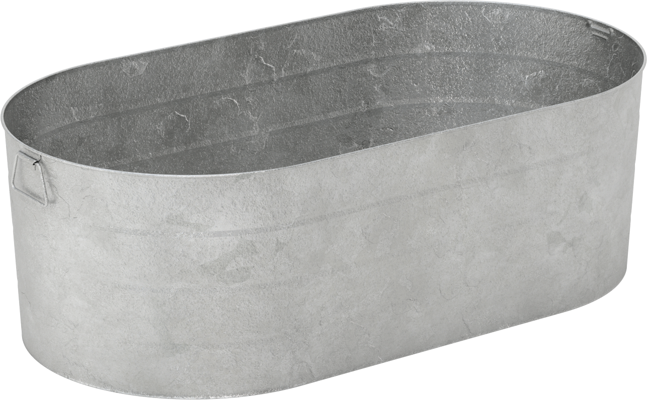 Kulplu Galvanizli Çelik Küvet, Oval, 16 Galon Kapasite