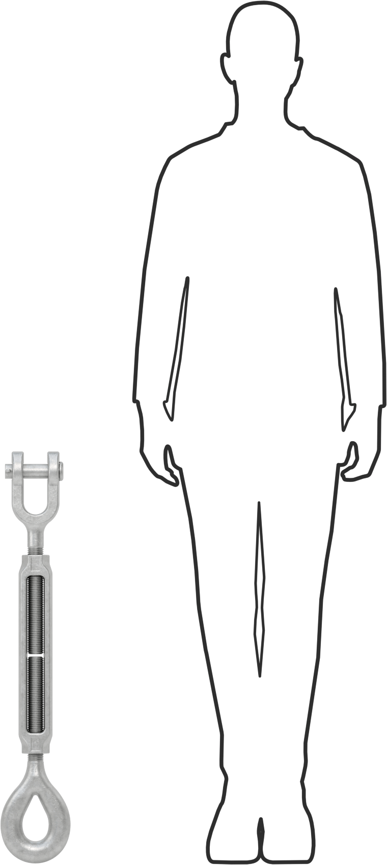 Kaldırma için Çatal-Göz Gerdirme, 15200 lbs. Kapasite, 32" Geri Çekilmiş Uzunluk