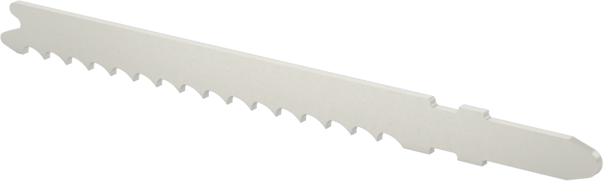 T-Saplı Dekupaj Testere Bıçağı, Plastik için, 4“ Uzunluk x 5/16” Genişlik, 6 Diş İnç Başına