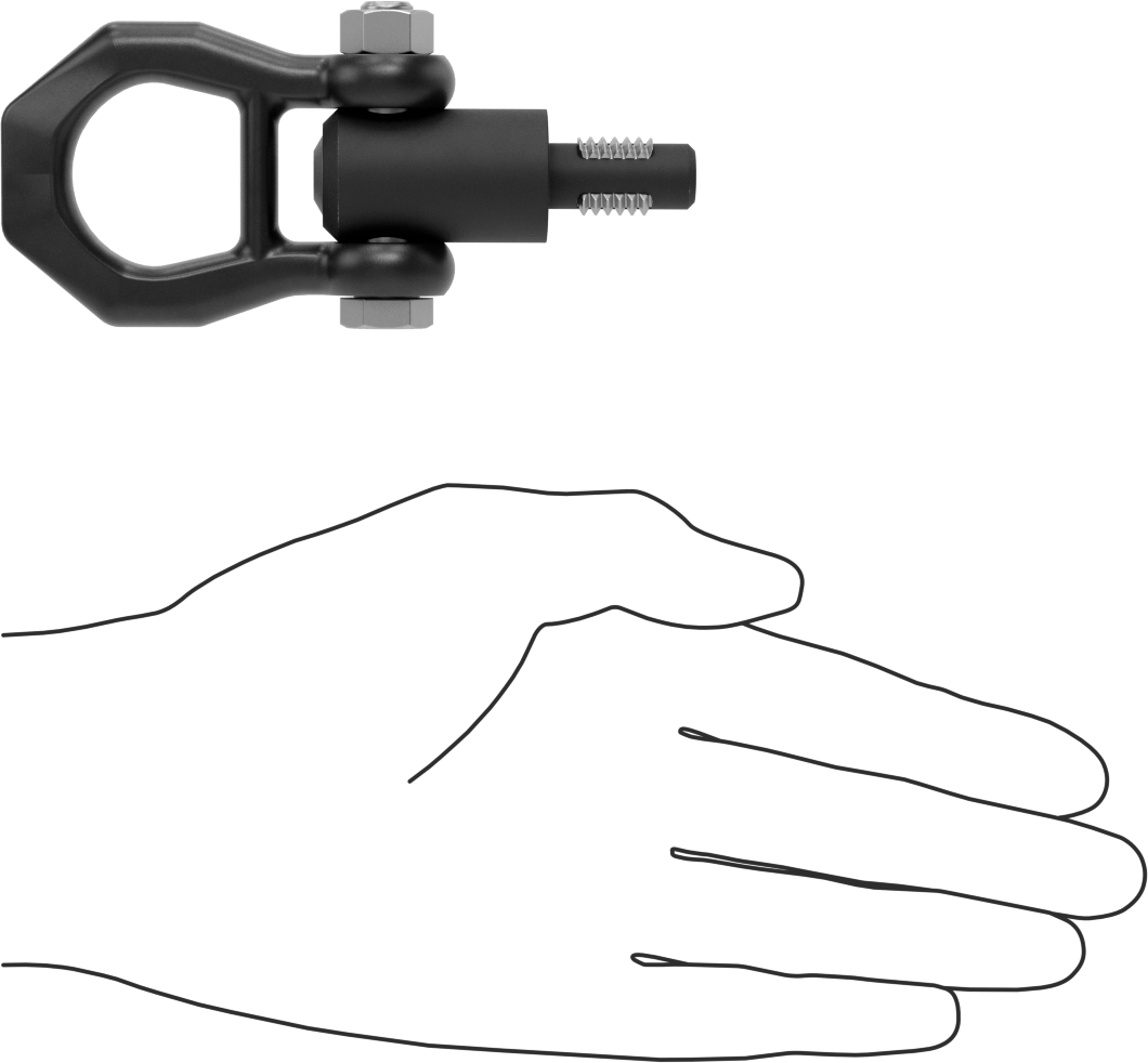 Kaldırma için Hızlı Açılır Vinç Halkası, 180 Derece Pivot, 1/2"-13 Diş Boyutu