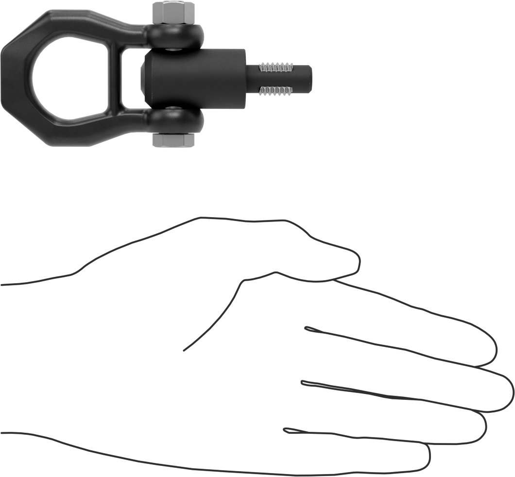 Kaldırma için Hızlı Açılır Vinç Halkası, 180 Derece Pivot, M12 x 1,75 mm Diş
