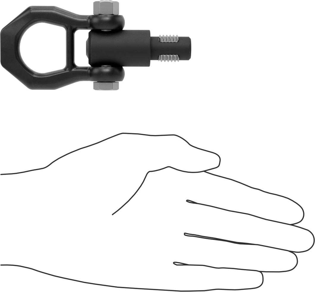 Kaldırma için Hızlı Açılır Vinç Halkası, 180 Derece Pivot, M16 x 2 mm Diş