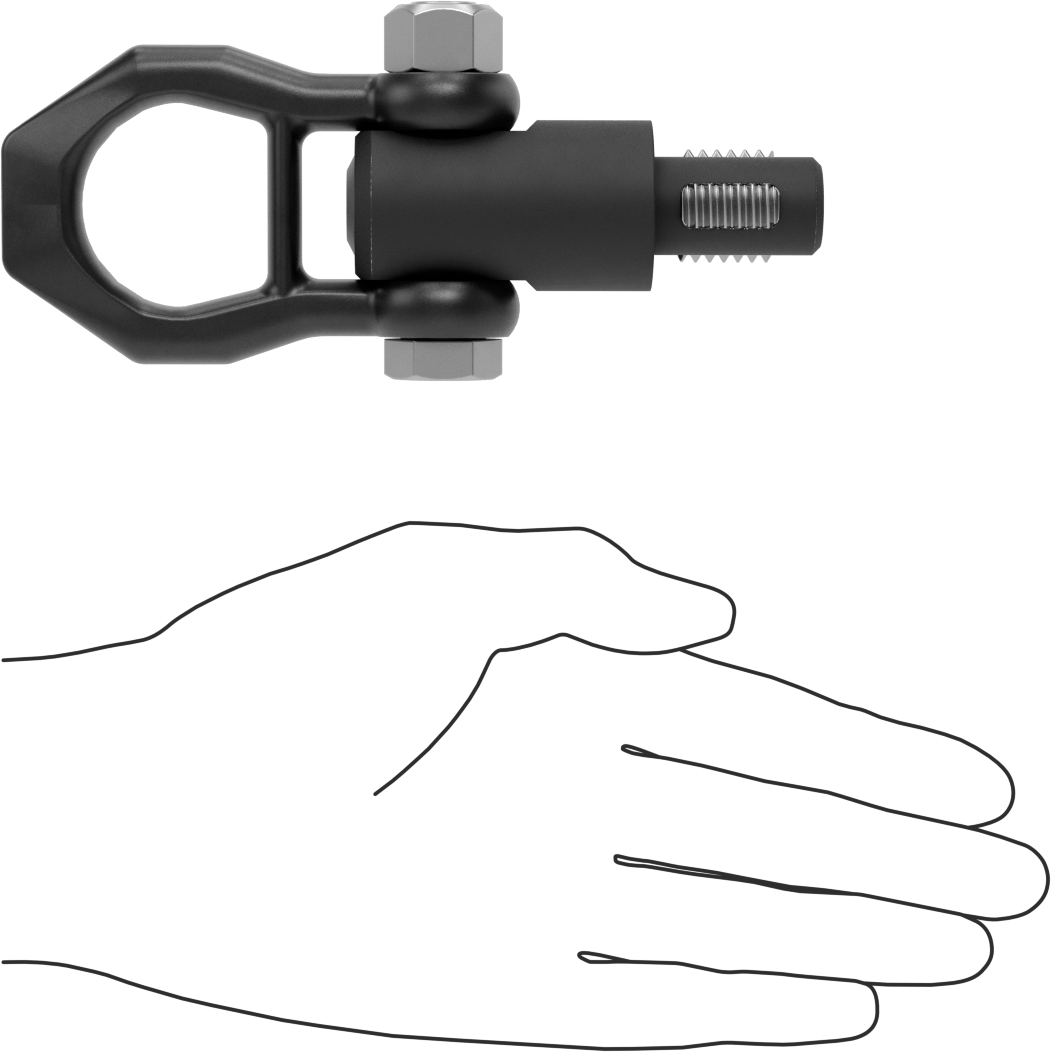 Kaldırma için Hızlı Açılır Vinç Halkası, 180 Derece Pivot, M20 x 2,5 mm Diş