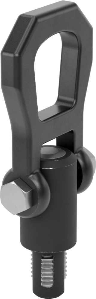 Kaldırma için Hızlı Açılır Vinç Halkası, 180 Derece Pivot, M24 x 3 mm Diş