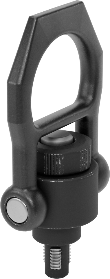 Kaldırma için Hızlı Açılır Vinç Halkası, 180 Derece Pivot ve 360 Derece Döner, M20 x 2,5 mm Diş