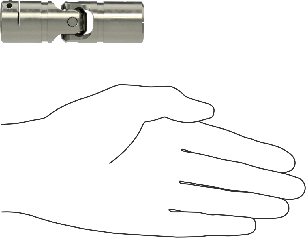 Kelepçeli Tekli U-Eklem, 1/2“ Çap x 1-3/16” Derinlikte Mil için