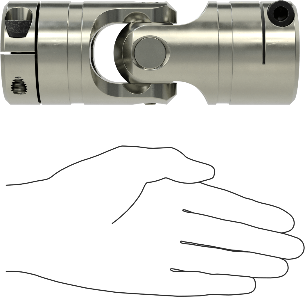 Kelepçeli Tekli U-Eklem, 1-1/4“ Çap x 2-1/16” Derinlikli Mil için