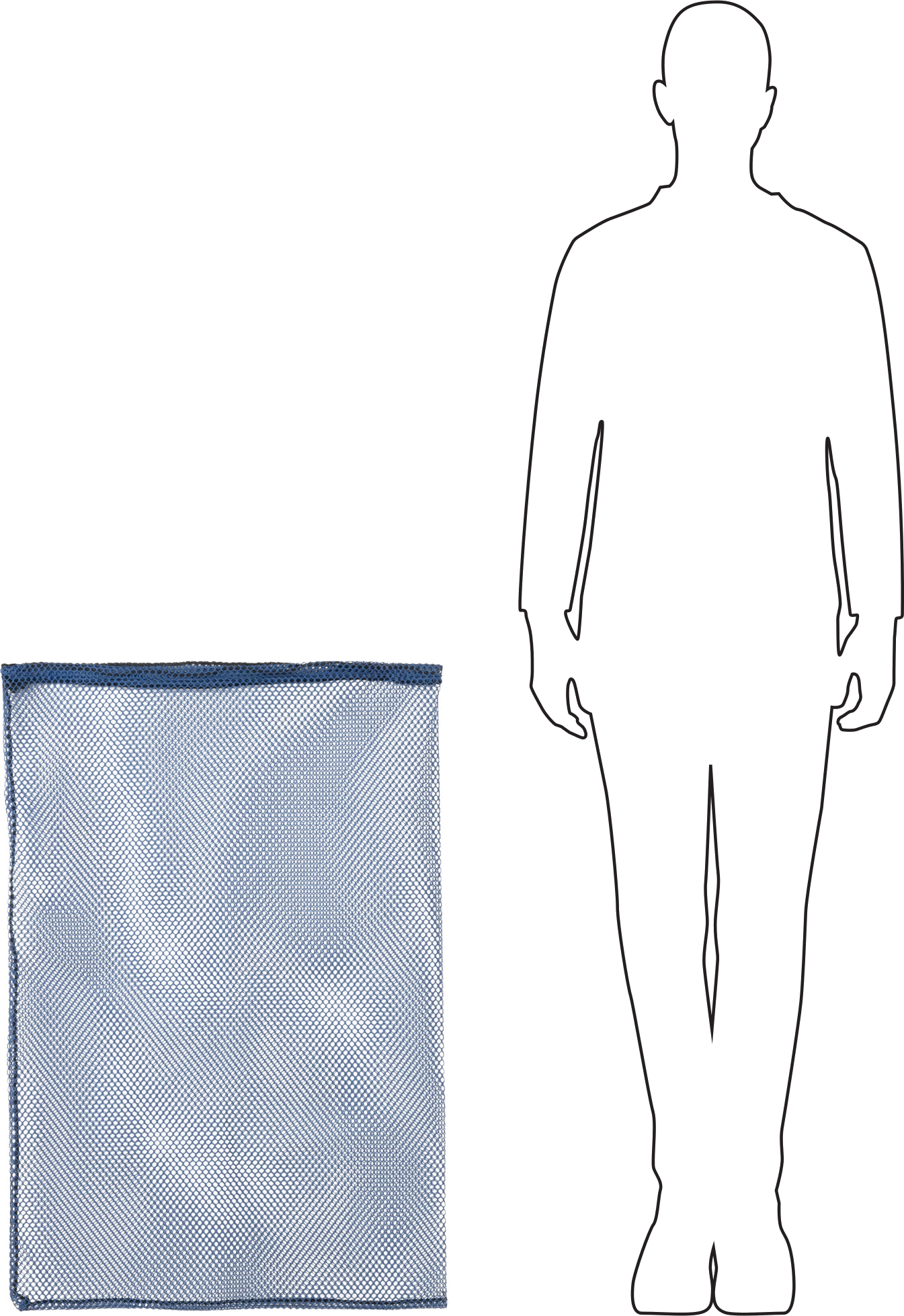 Hasır İpli Saklama Çantası, Polyester Kumaş, 24 inç Genişlik x 36 inç Yükseklik, Mavi
