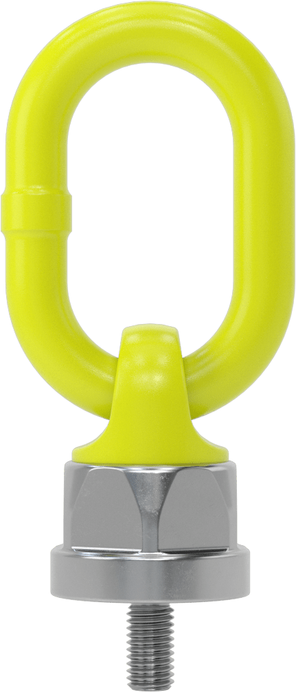 Yük Altında Döner Kaldırma Halkası, Sarı Toz Boyalı Çelik, M10 x 1,5 mm Diş Boyutu