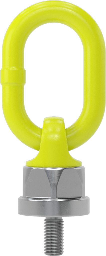 Yük Altında Döner Kaldırma Halkası, Sarı Toz Boyalı Çelik, M12 x 1,75 mm Dişli Boyutu