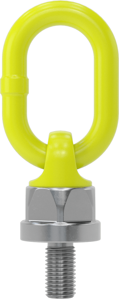 Yük Altında Döner Kaldırma Halkası, Sarı Toz Boyalı Çelik, M16 x 2 mm Diş Boyutu