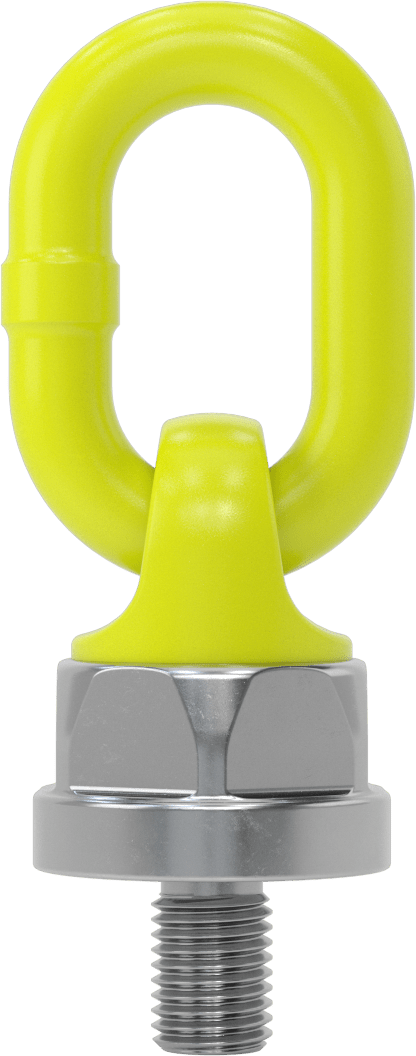Yük Altında Döner Kaldırma Halkası, Sarı Toz Boyalı Çelik, M20 x 2,5 mm Diş Boyutu
