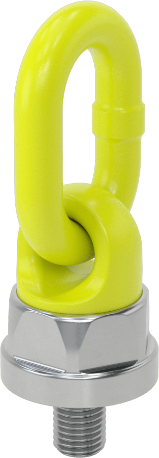 Yük Altında Döner Kaldırma Halkası, Sarı Toz Boyalı Çelik, M20 x 2,5 mm Diş Boyutu