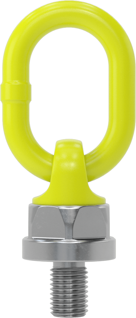Yük Altında Döner Kaldırma Halkası, Sarı Toz Boyalı Çelik, M24 x 3 mm Diş Boyutu