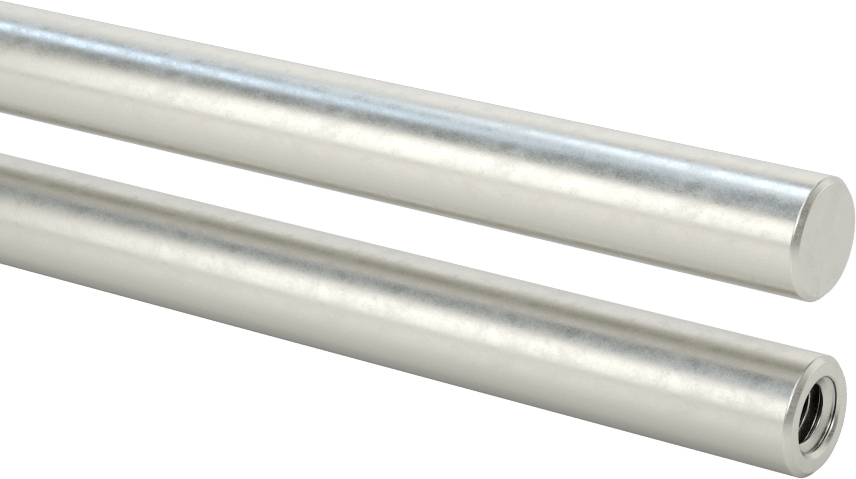 Dişli Döner Mil, 3/8" Çap, 6 inç Uzunluk, 1/4"-20 Diş Boyutu