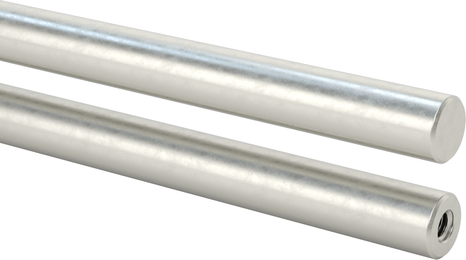 Dişli Döner Mil, 1/2" Çap, 24 inç Uzunluk, 1/4"-20 Diş Boyutu